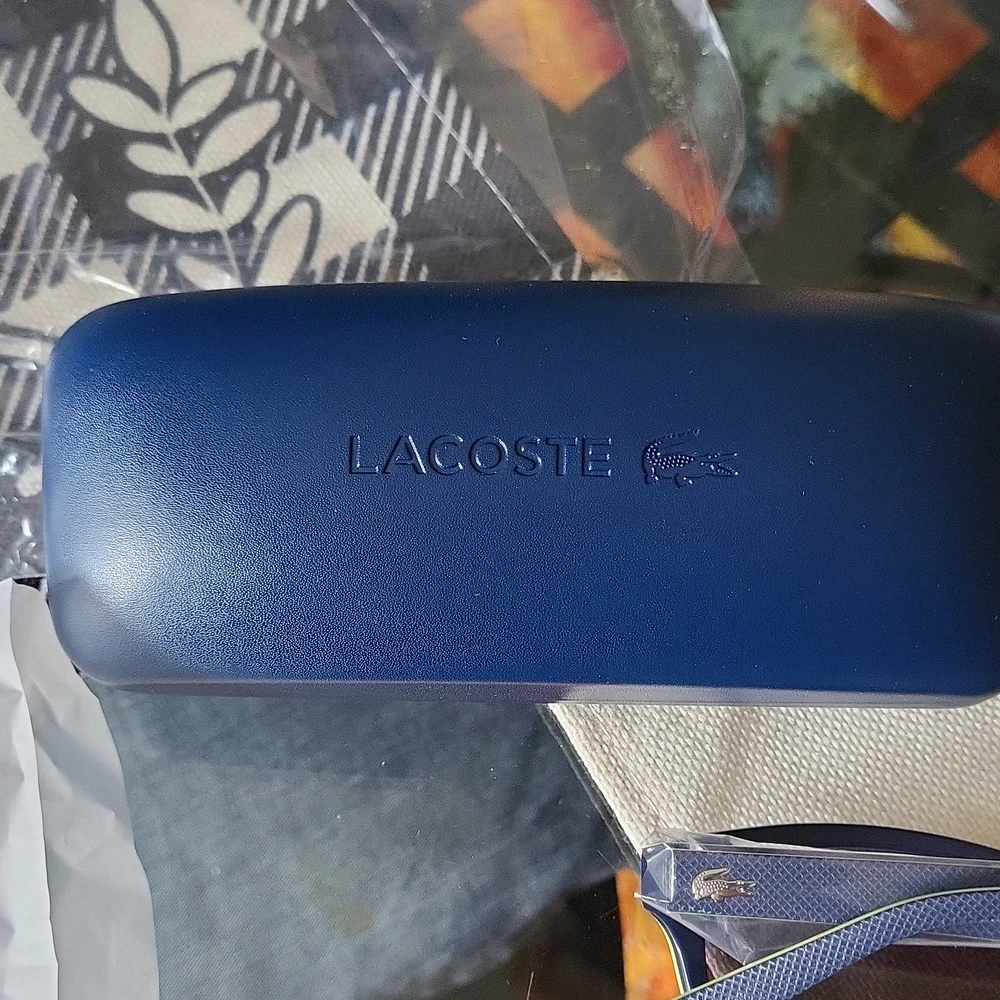 Lacoste gorgeous sunglasses dark blue yellow bagged tagged Unisex